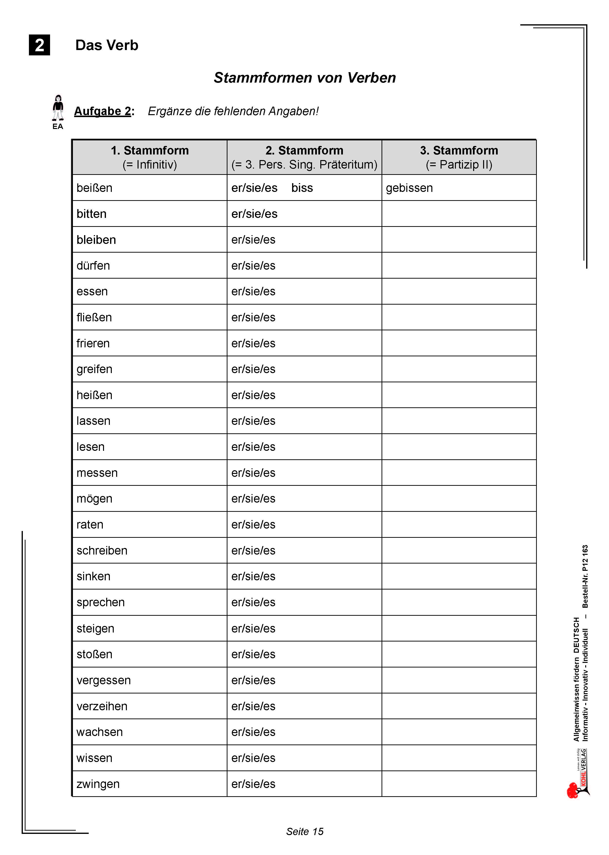 Allgemeinwissen fördern DEUTSCH: Das Verb