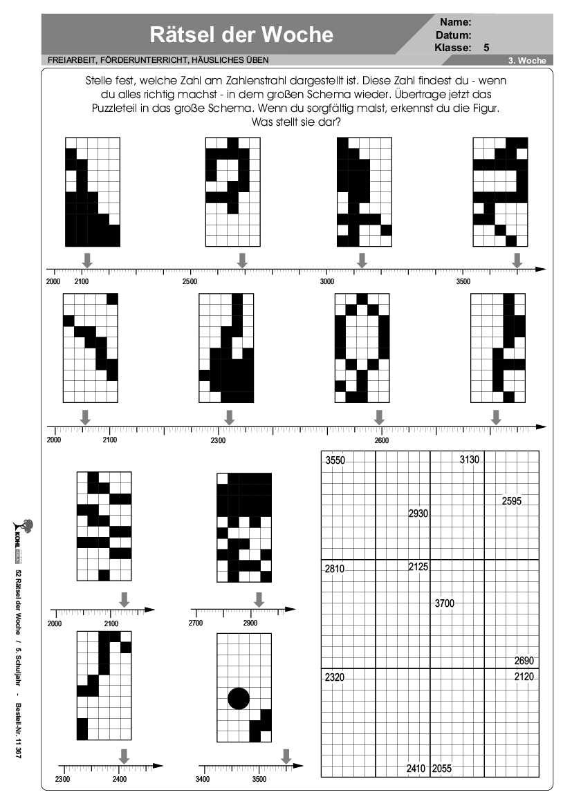 52 Rätsel der Woche / Klasse 5