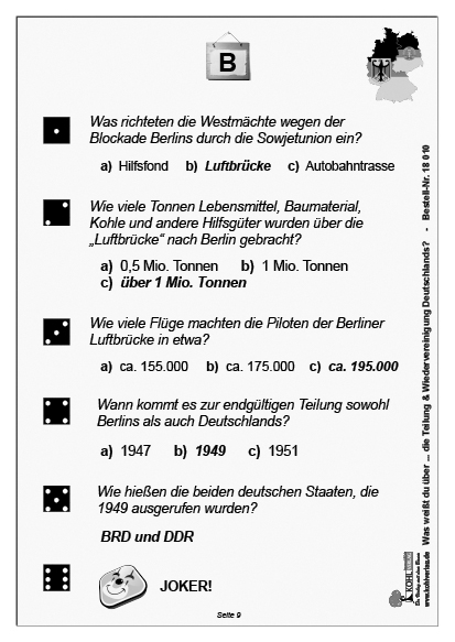 Was weißt du über ... die Teilung und Wiedervereinigung Deutschlands?