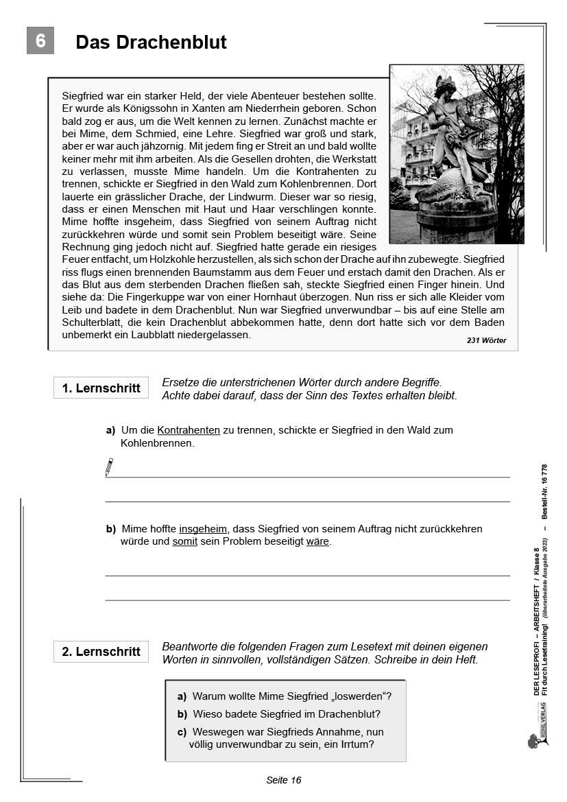 Der Leseprofi - Arbeitsheft / Klasse 8