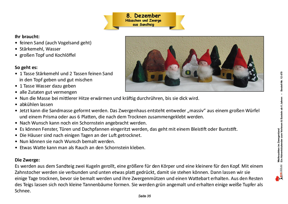 Weihnachten im Zwergenland - ein Adventskalender zum Vorlesen & Basteln