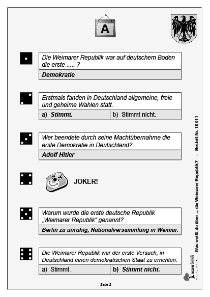 Was weißt du über ... die Weimarer Republik? Was weißt du über ... die Weimarer Republik?