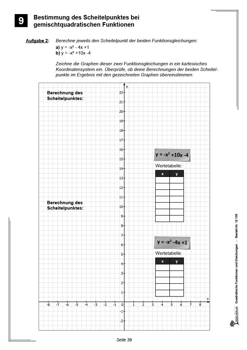 Quadratische Funktionen & Gleichungen ... kinderleicht