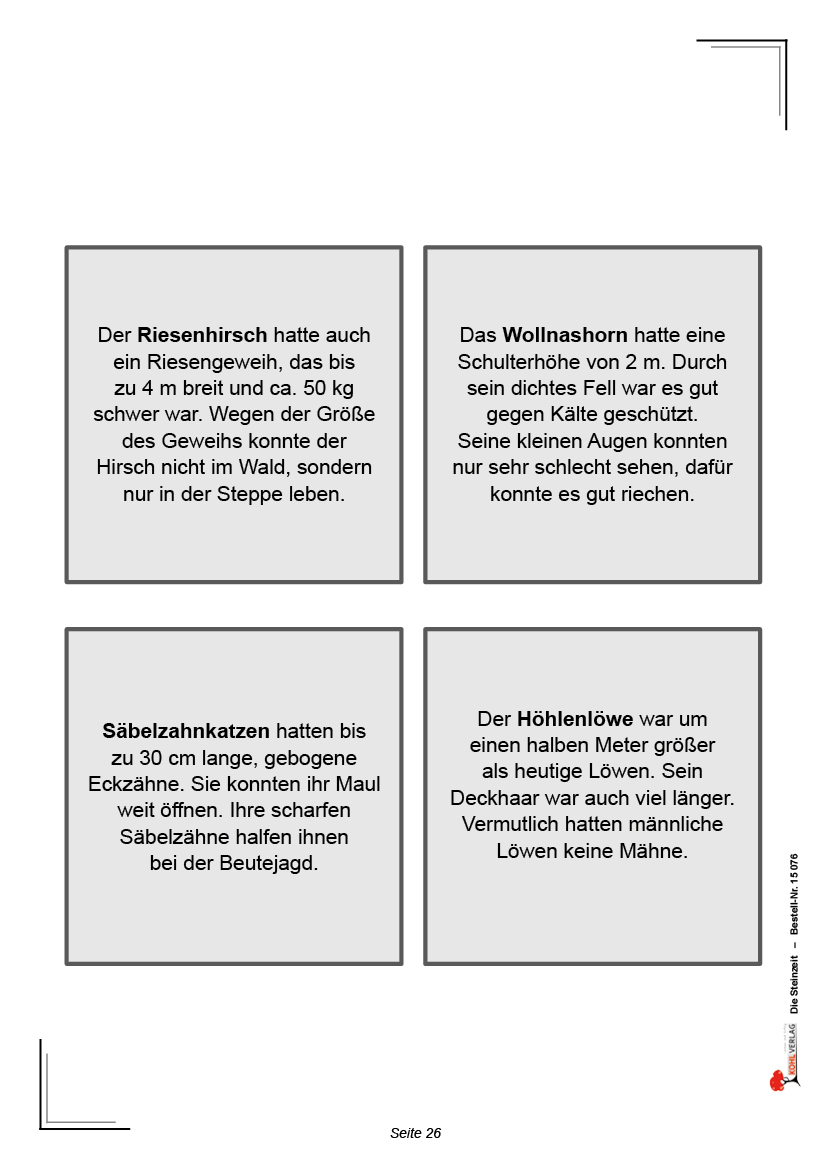 Die Steinzeit Die Steinzeit