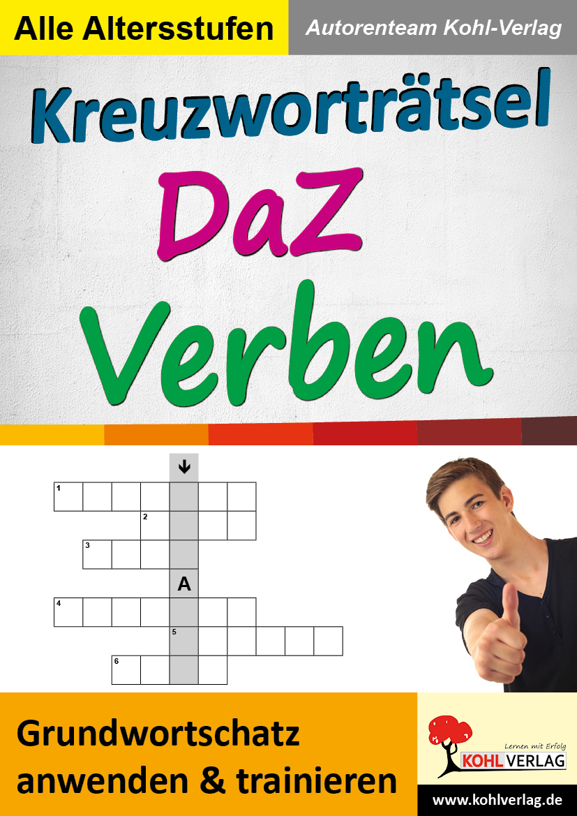 Kreuzworträtsel DaZ - Verben - Grundwortschatz anwenden und trainieren