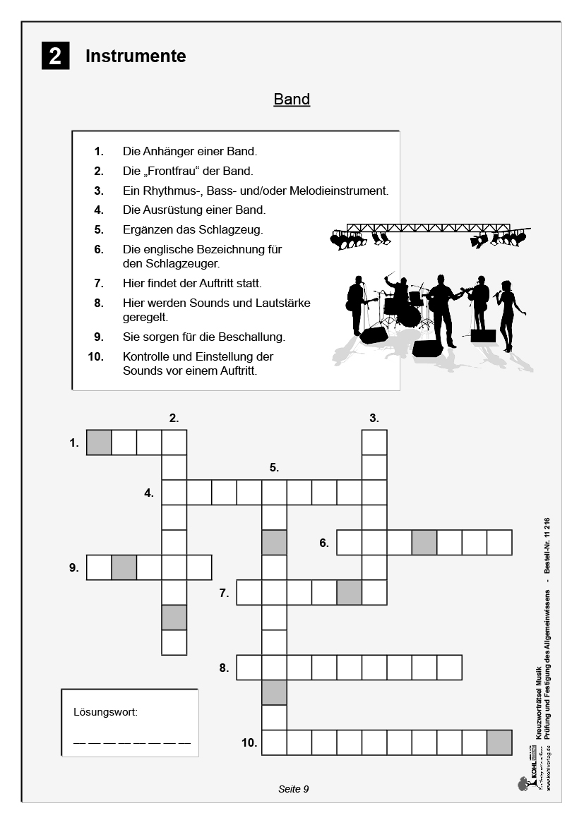 Kreuzworträtsel Musik