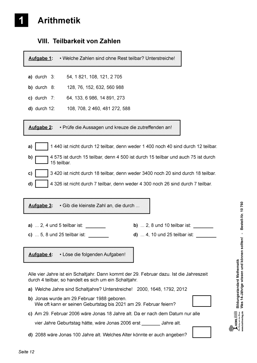 Bildungsstandard Mathematik / Klasse 8