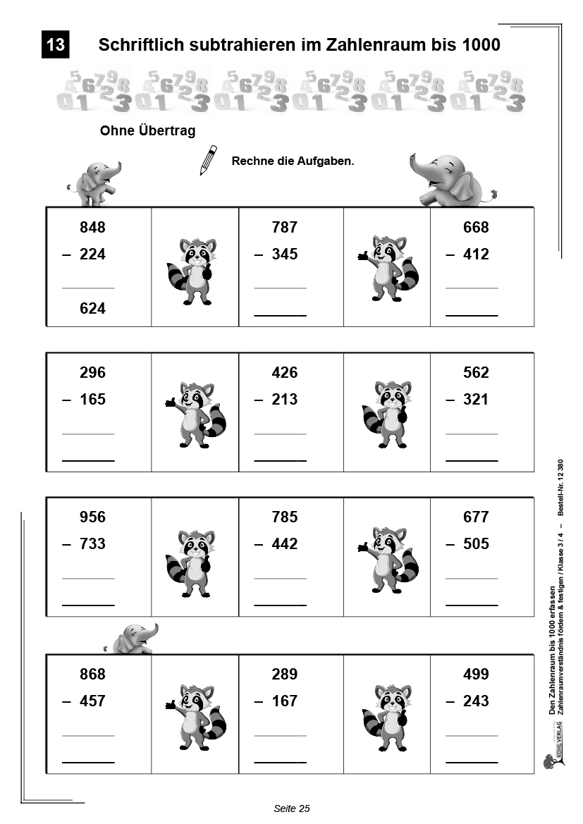 Den Zahlenraum bis 1000 erfassen