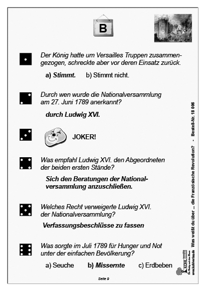 Was weißt du über ... die Französische Revolution? Was weißt du über ... die Französische Revolution?