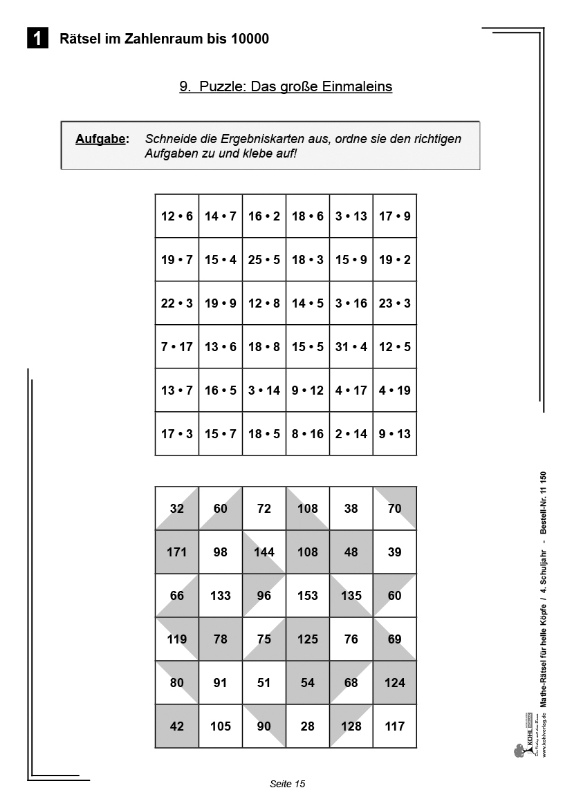 Mathe-Rätsel für helle Köpfe / Klasse 4 - Kopiervorlagen zur individuellen Förderung im 4. Schuljahr