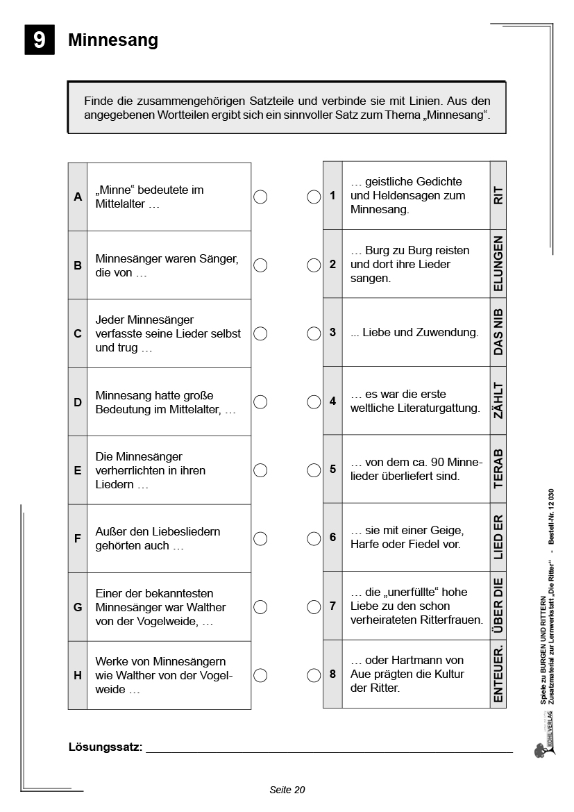 Spiele zu Burgen & Rittern