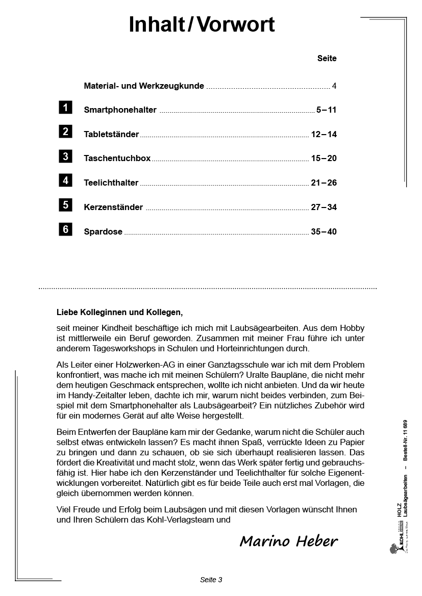 HOLZ - Laubsägearbeiten