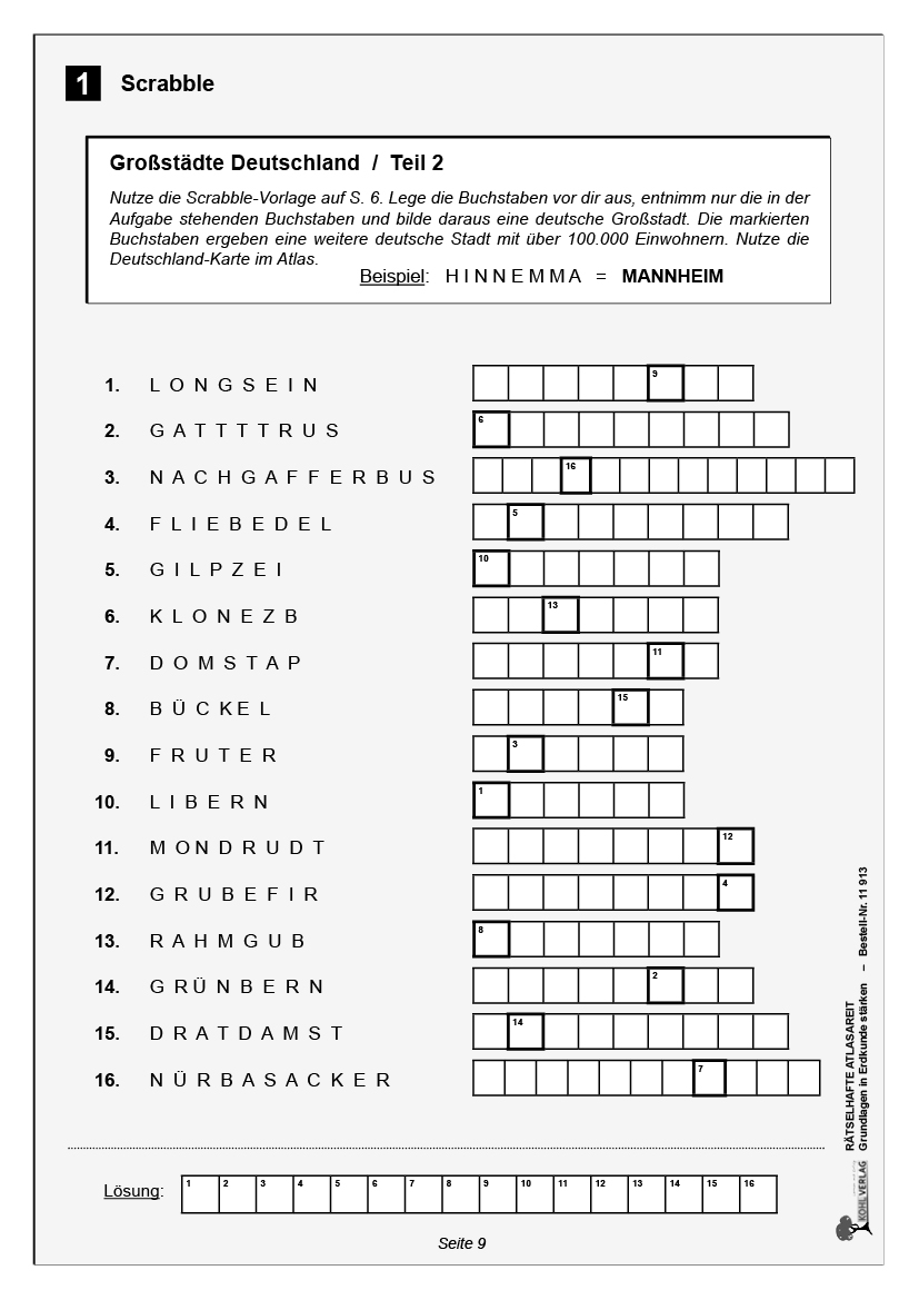 Rätselhafte Atlasarbeit