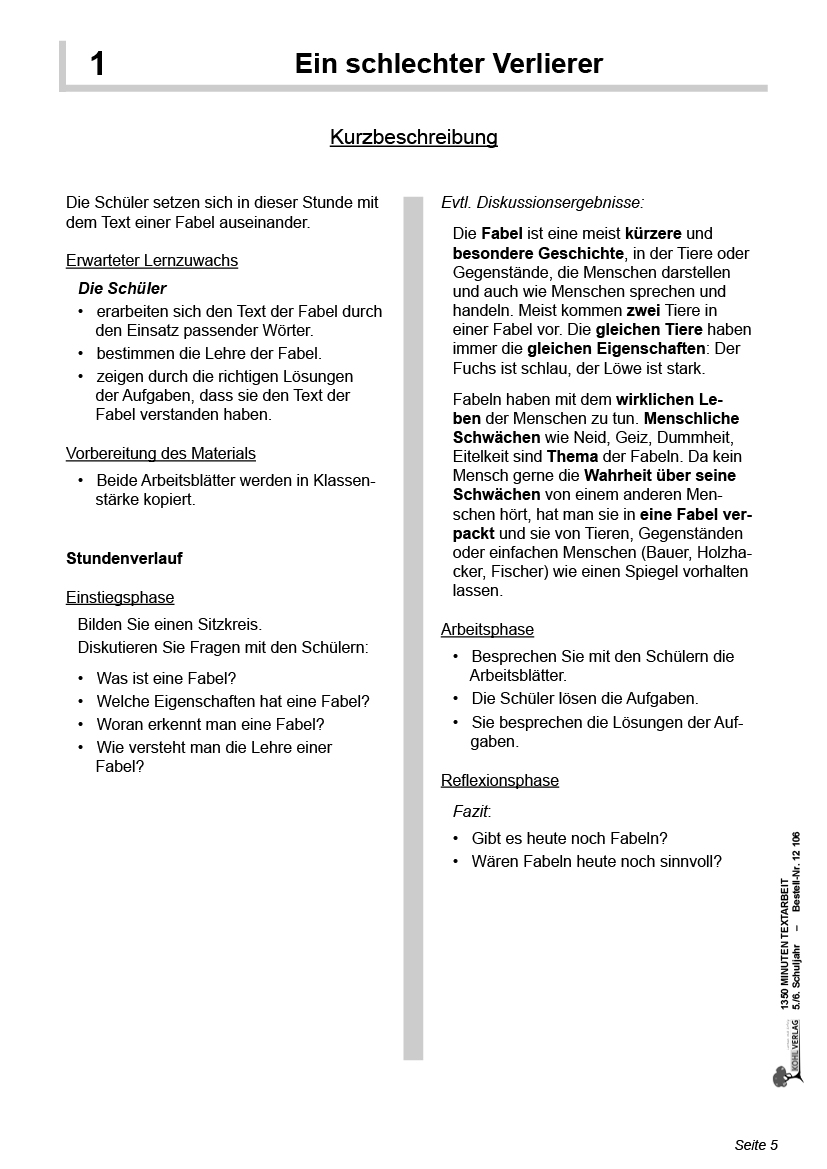 1350 Minuten Textarbeit / Klasse 5-6