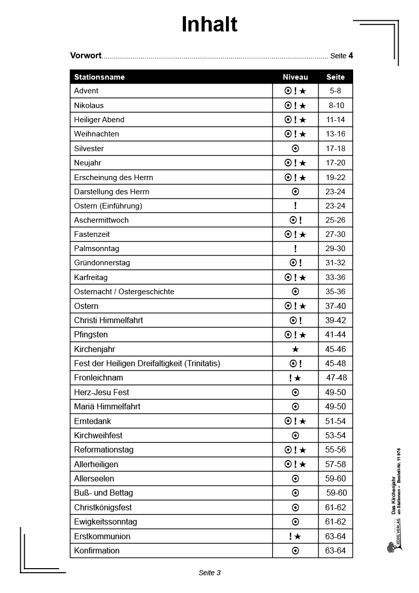 Das Kirchenjahr an Stationen 