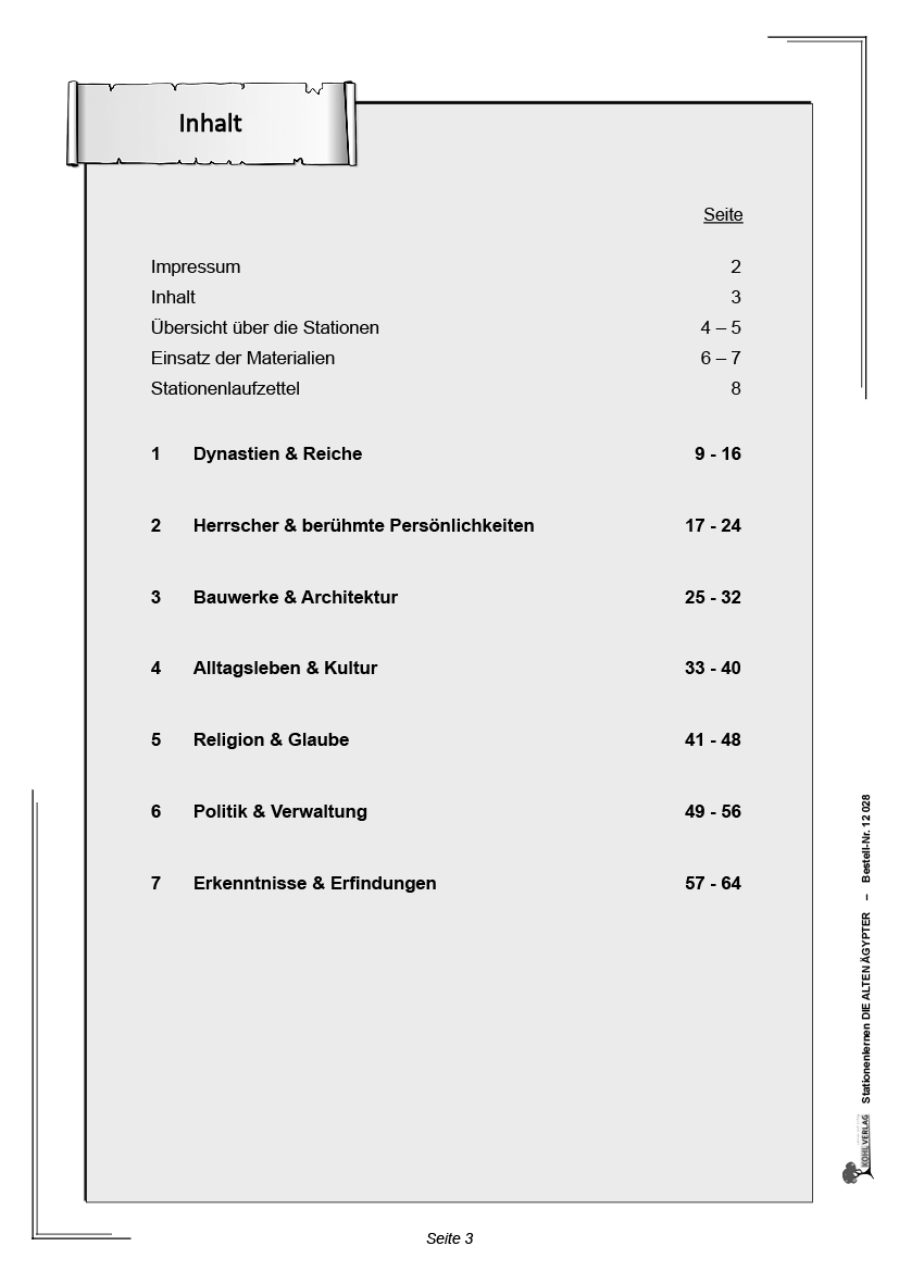Stationenlernen Die alten Ägypter