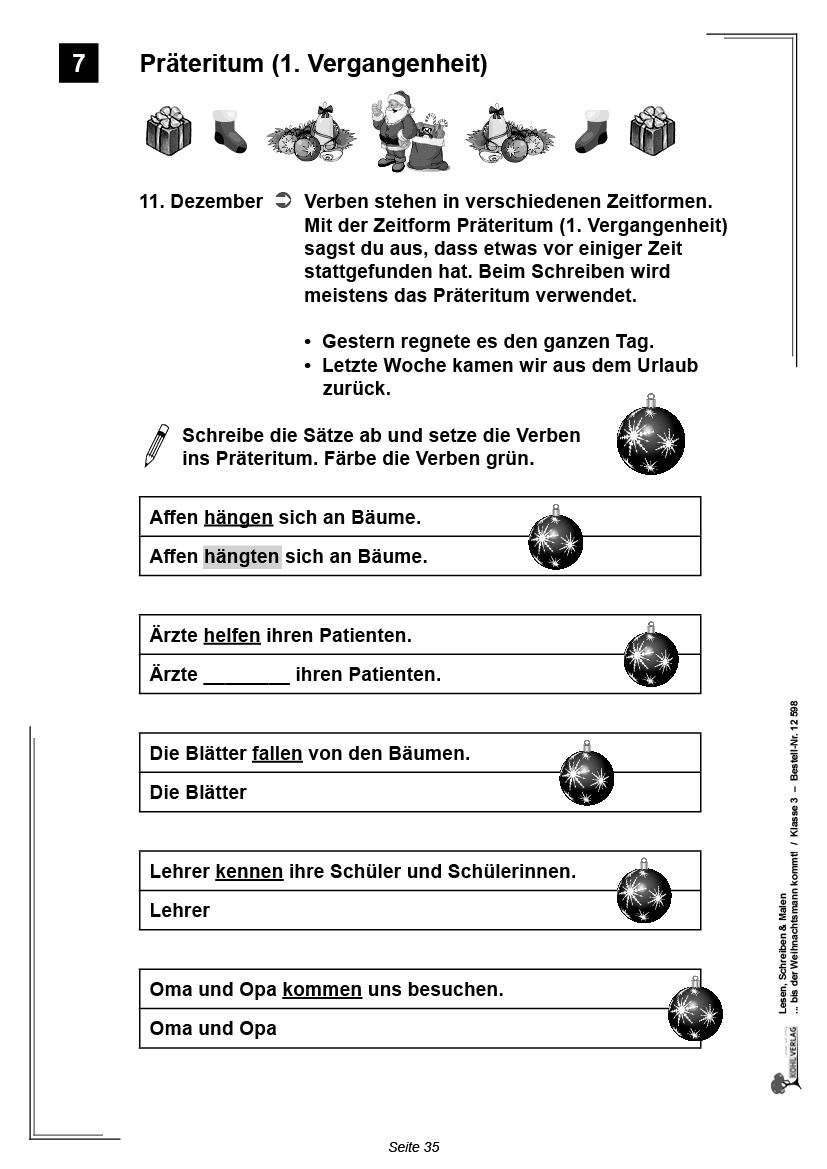 Lesen, Schreiben & Malen ... bis der Weihnachtsmann kommt! / Klasse 3