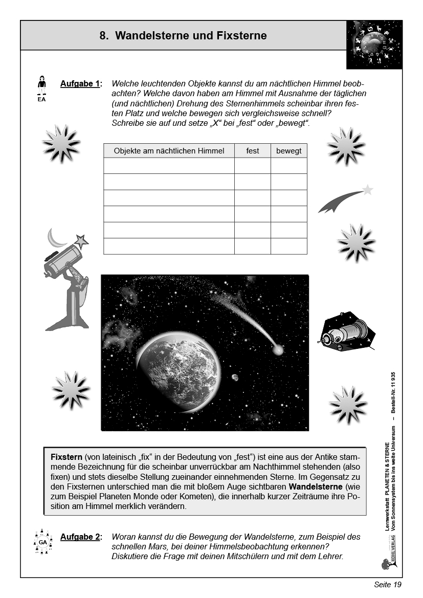 Lernwerkstatt Planeten & Sterne