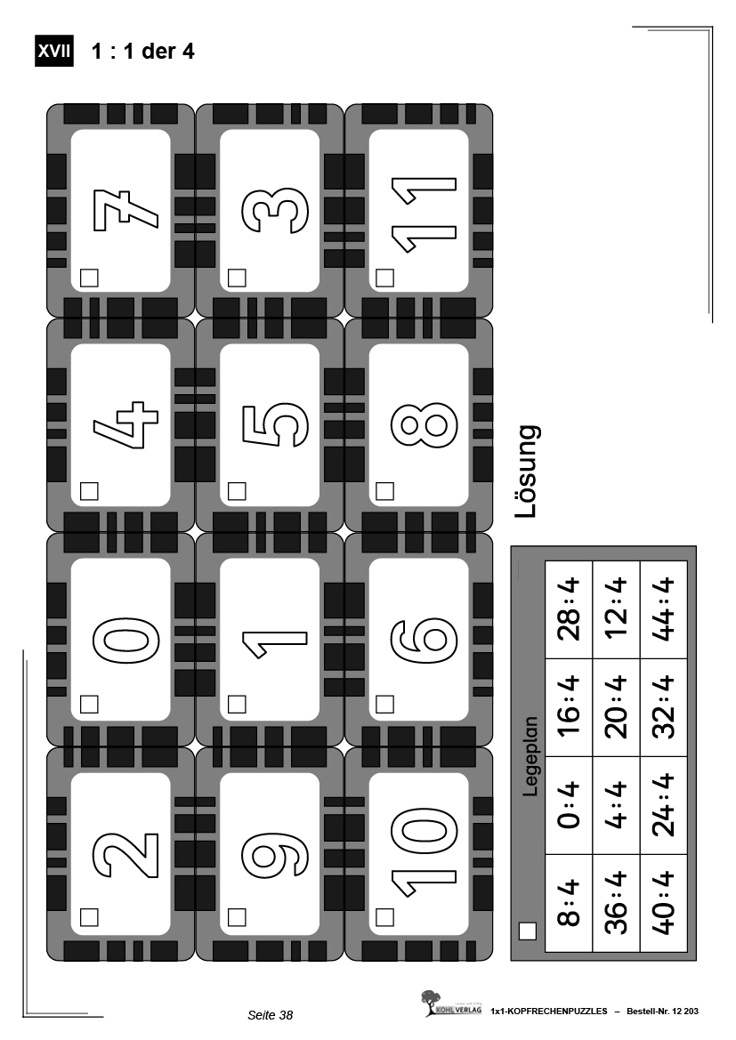 1x1 Kopfrechenpuzzles