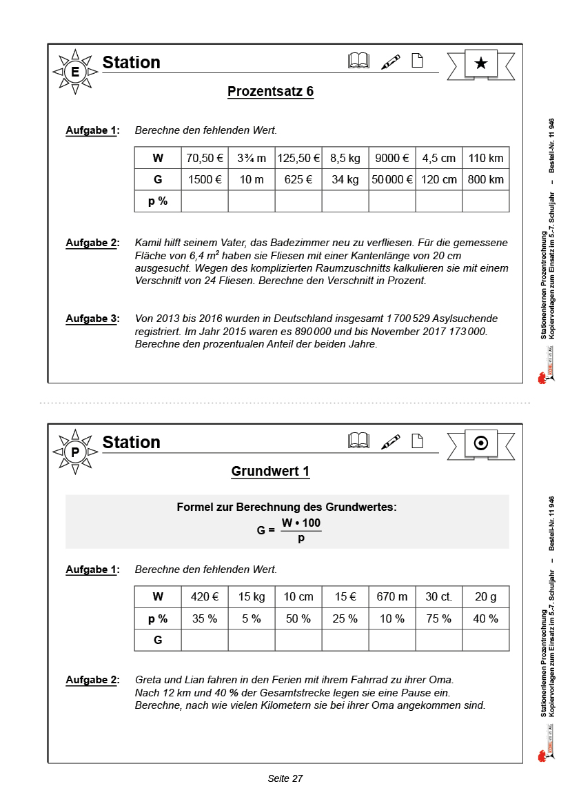 Stationenlernen Prozentrechnung