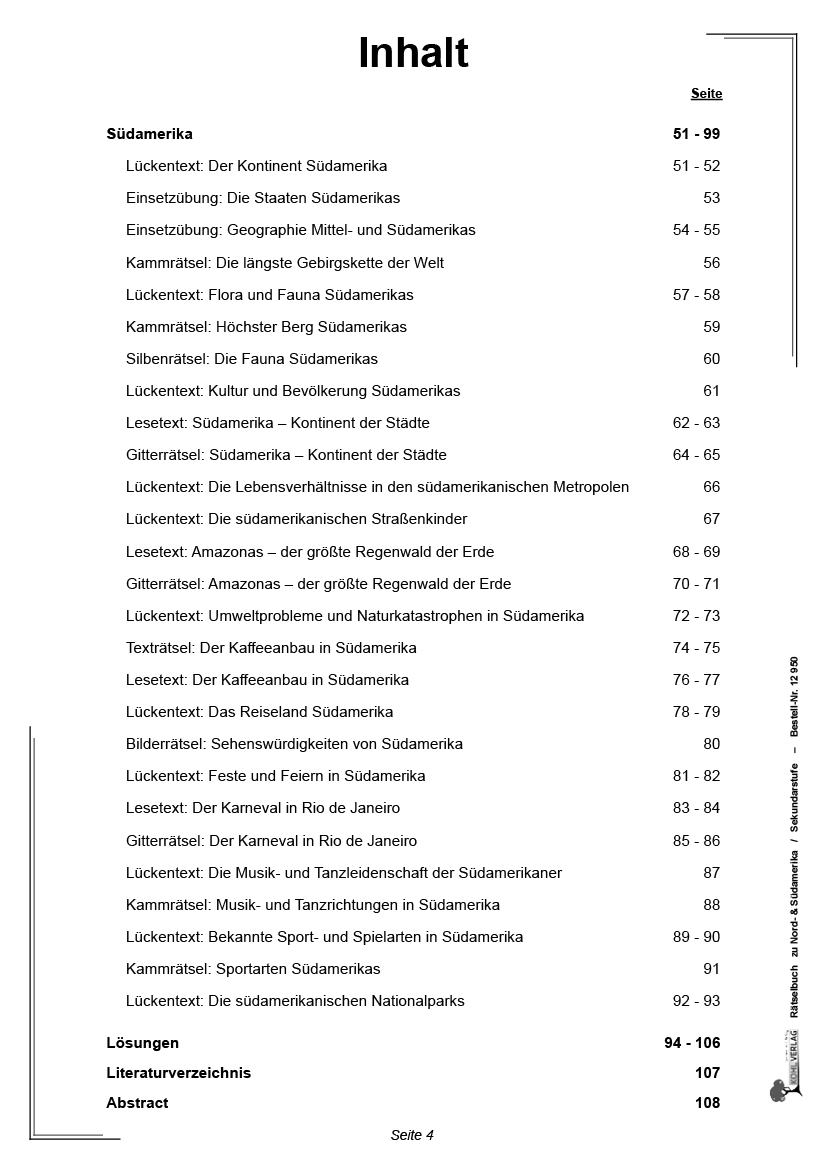 Rätselbuch zu Nord- & Südamerika
