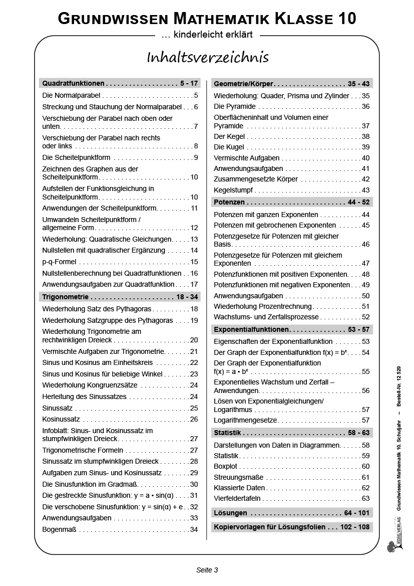 Grundwissen Mathematik / Klasse 10