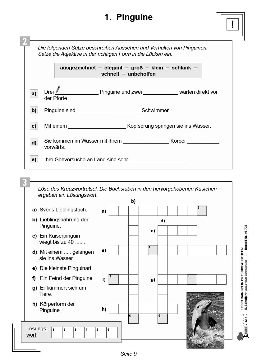 Lesetraining in drei Niveaustufen / Klasse 5