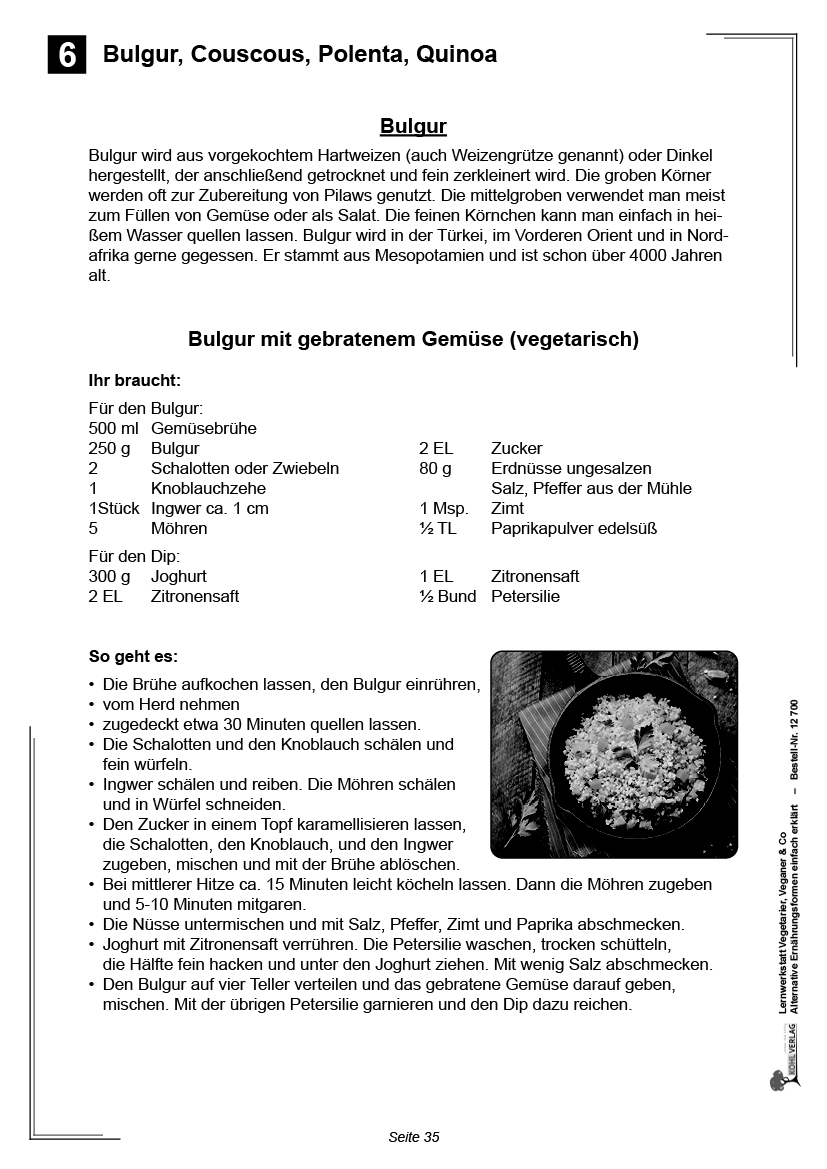 Lernwerkstatt Vegetarier, Veganer & Co