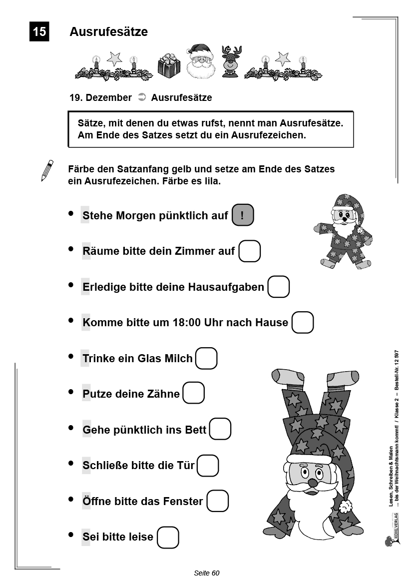 Lesen, Schreiben & Malen ... bis der Weihnachtsmann kommt! / Klasse 2