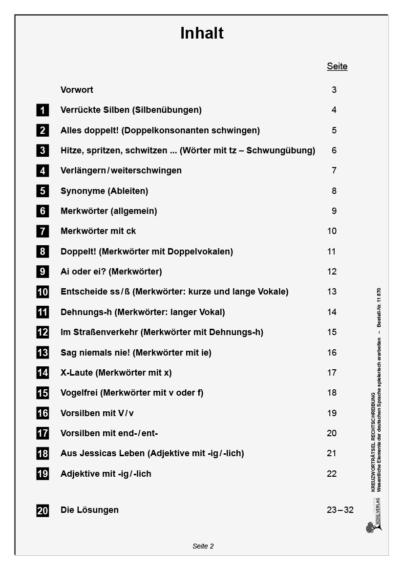 Kreuzworträtsel Rechtschreibung