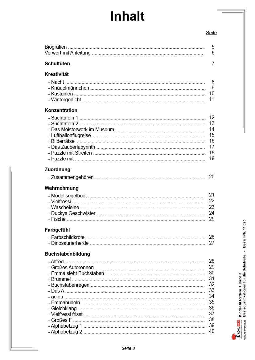 Kinder fit fördern in Kindergarten und Vorschule III