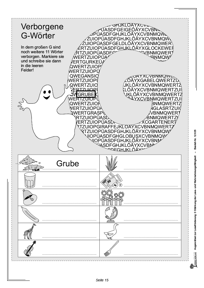 Augenrätsel zur Leseförderung