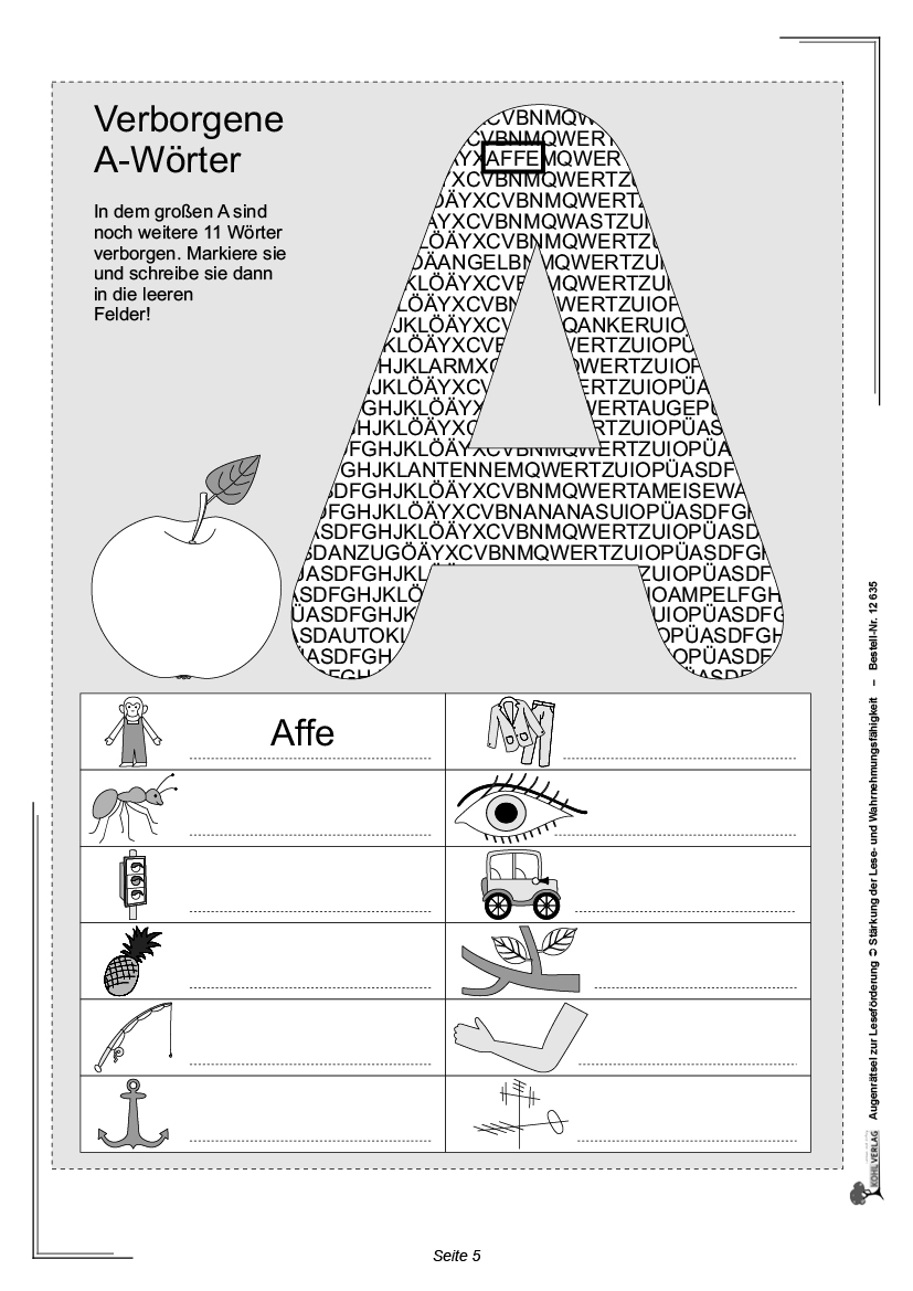 Augenrätsel zur Leseförderung