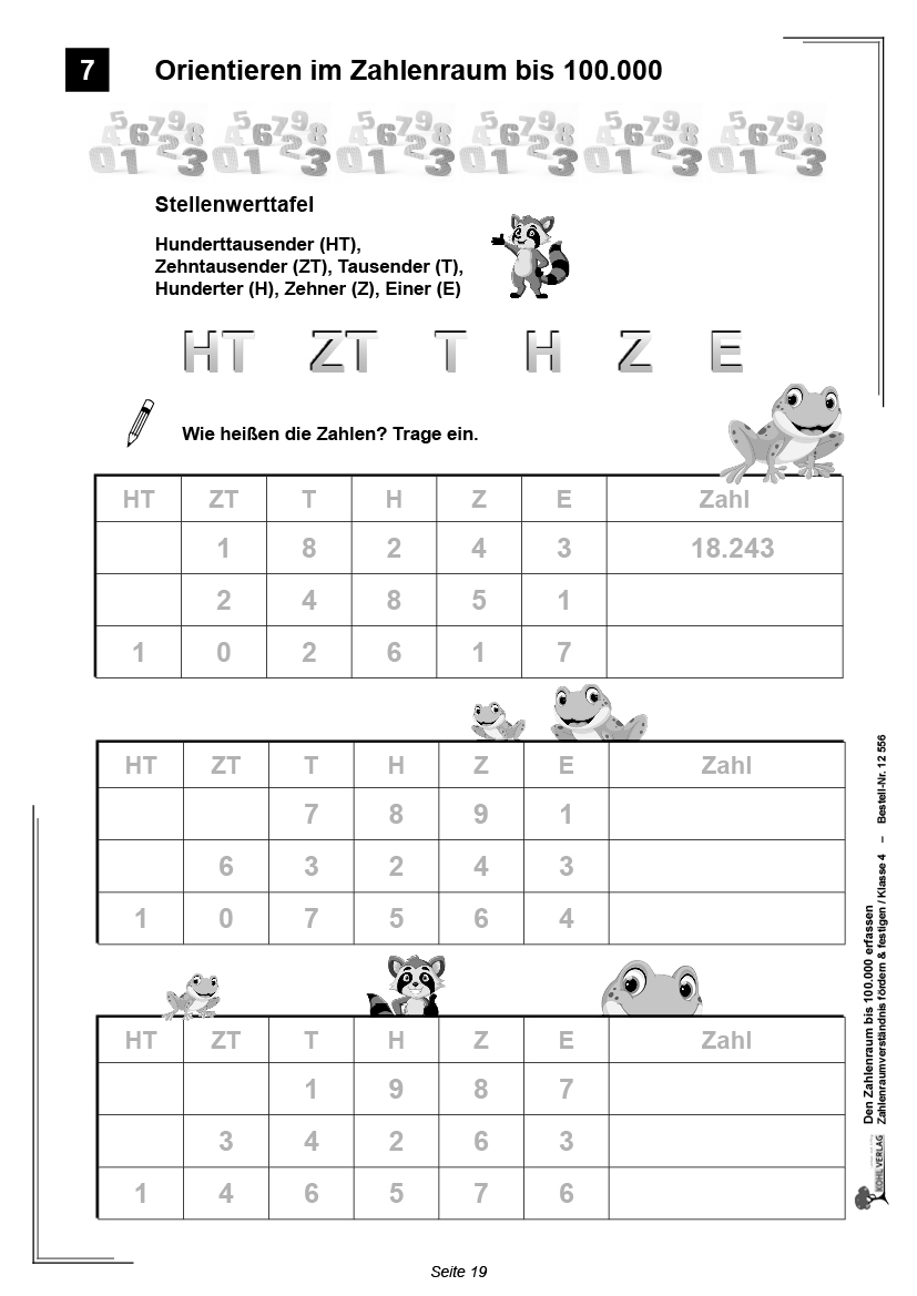 Den Zahlenraum bis 100.000 erfassen