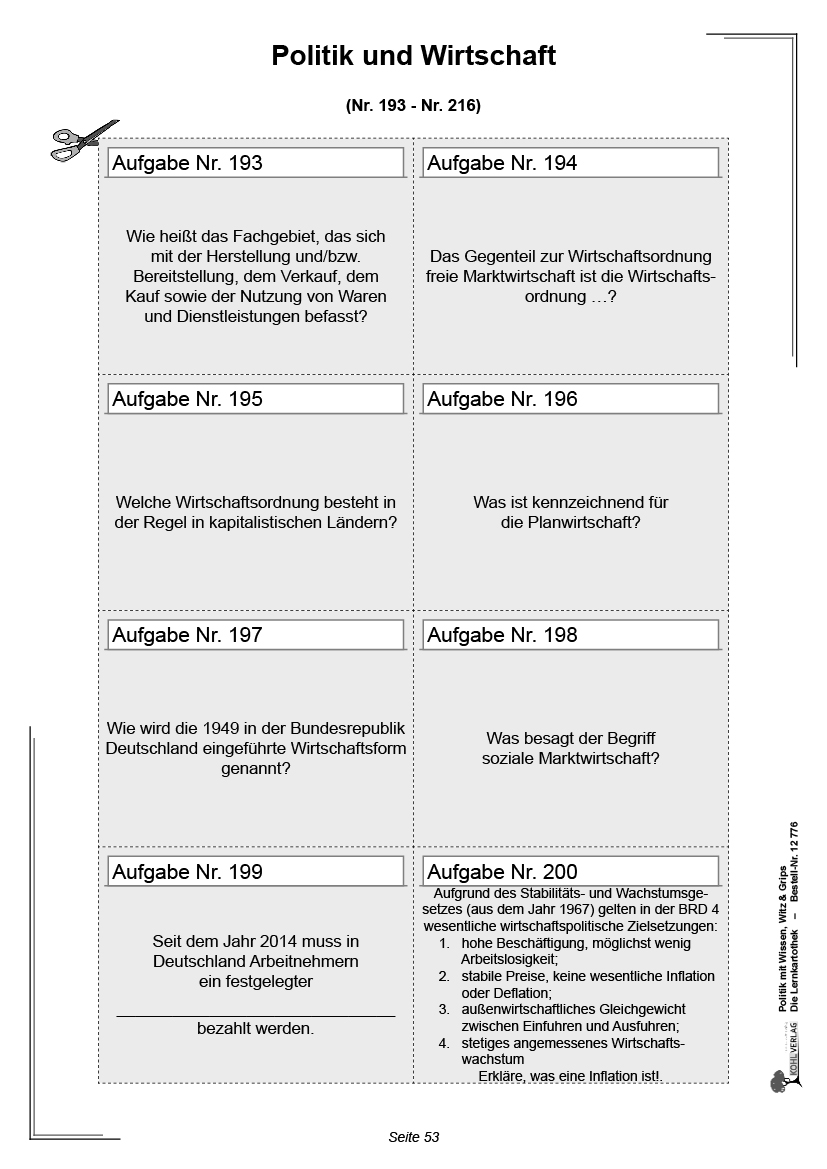 Politik mit Wissen, Witz & Grips  -  Die Lernkartothek