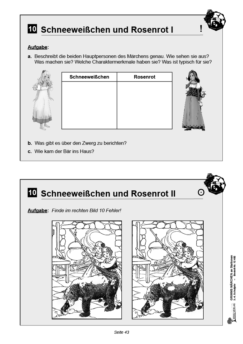 Grimms Märchen an Stationen / Klasse 3-4