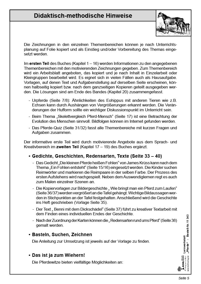 Lernwerkstatt Pferde Lernwerkstatt Pferde