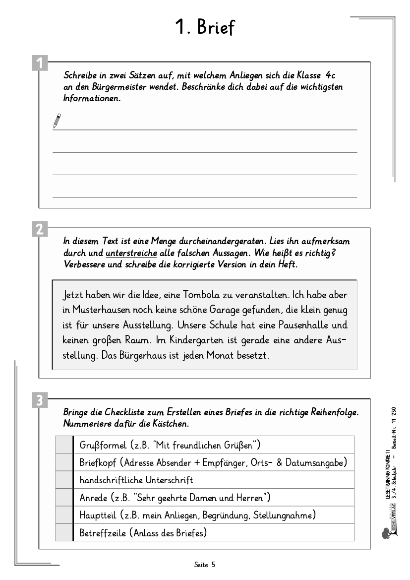 Grammatik 3. Klasse Arbeitsblätter Kostenlos Lesetraining konkret! / Klasse 3-4