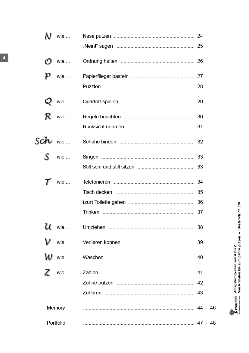 Alltagsfertigkeiten von A bis Z