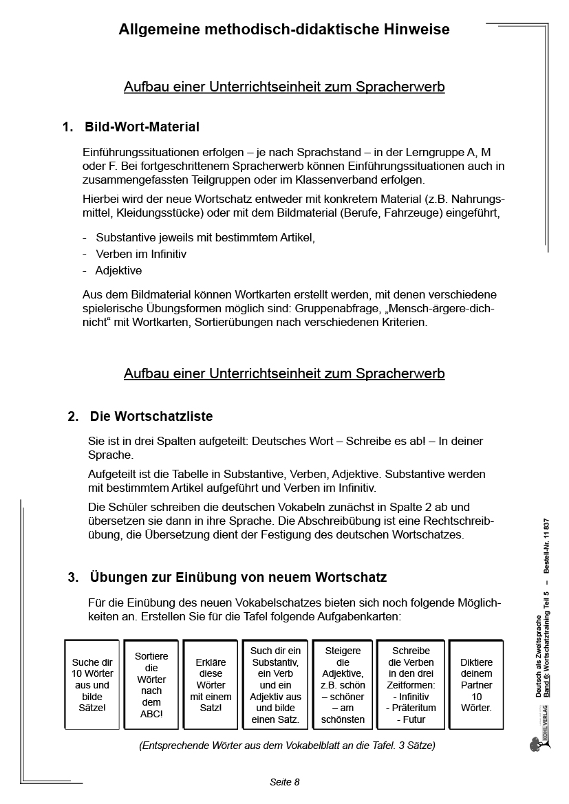 Deutsch als Zweitsprache in Vorbereitungsklassen VI