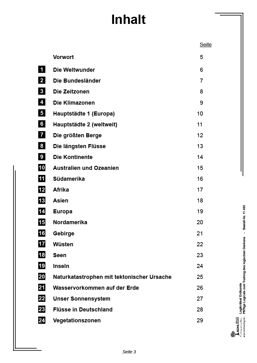 Logikrätsel Erdkunde