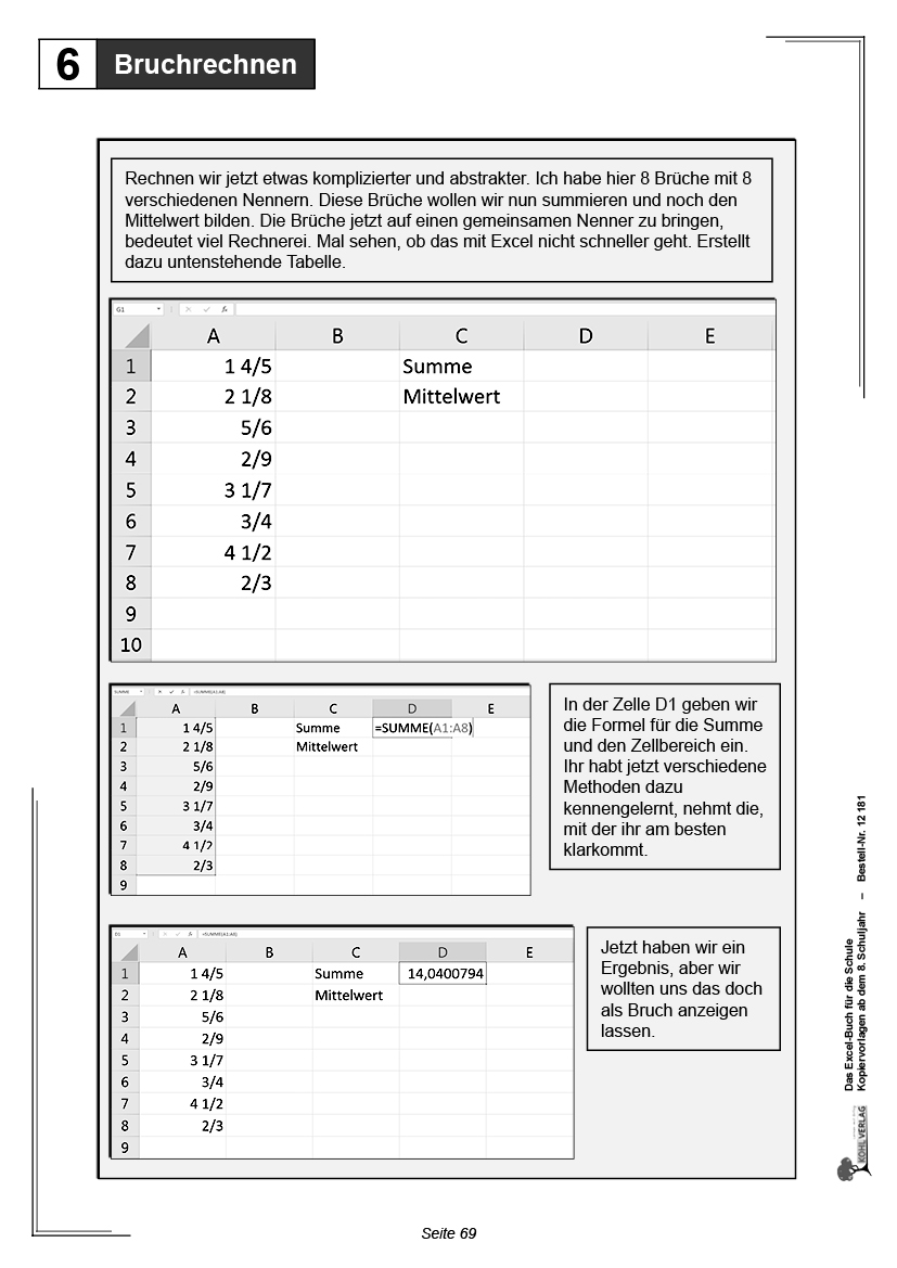 Das Excel-Buch für die Schule