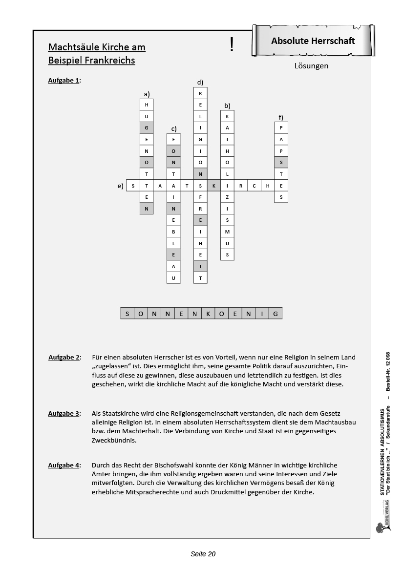 Stationenlernen Absolutismus