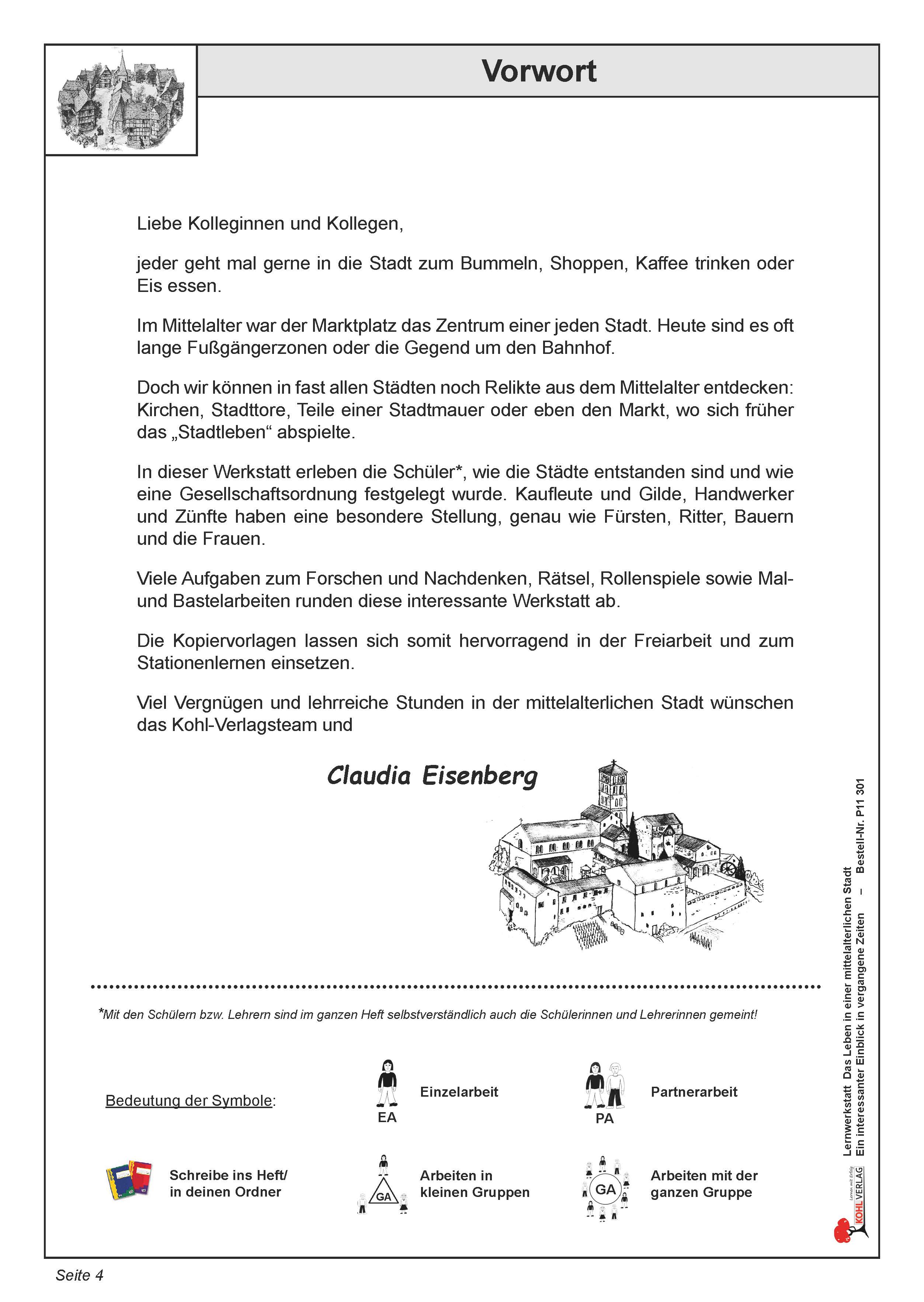 Aufbau einer mittelalterlichen Stadt Aufbau einer mittelalterlichen Stadt