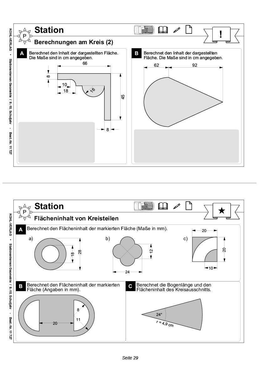 Stationenlernen Geometrie / Klasse 9-10