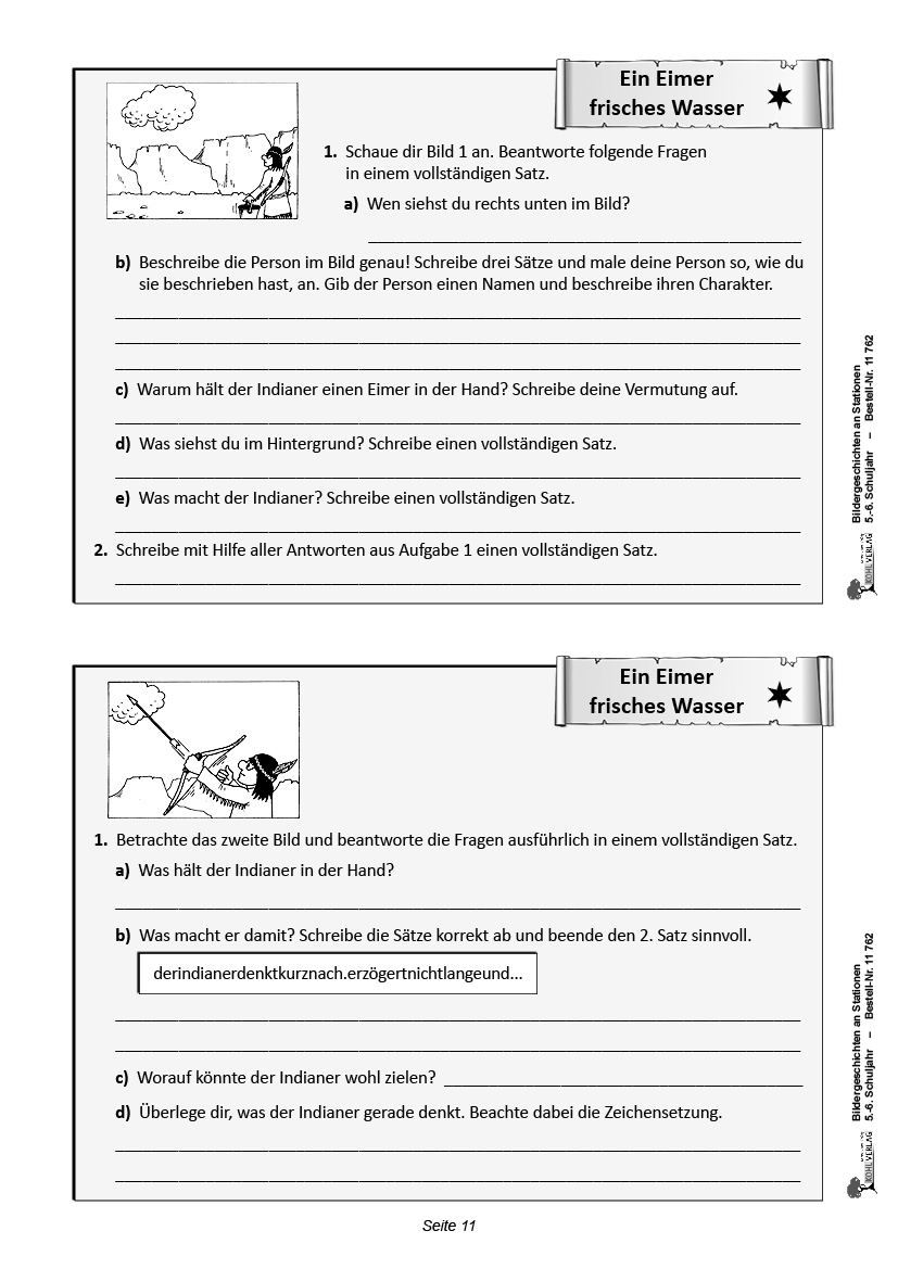 Bildergeschichten an Stationen / Klasse 5-6