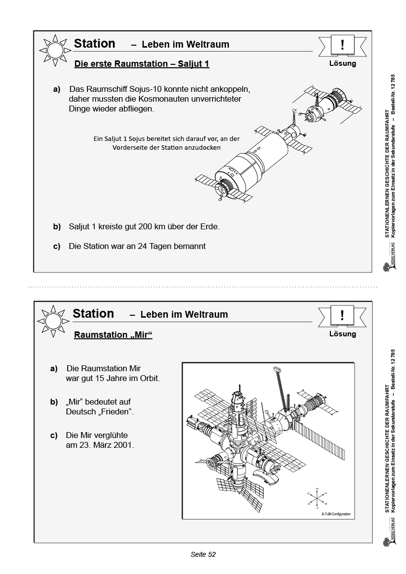 Stationenlernen Geschichte der Raumfahrt