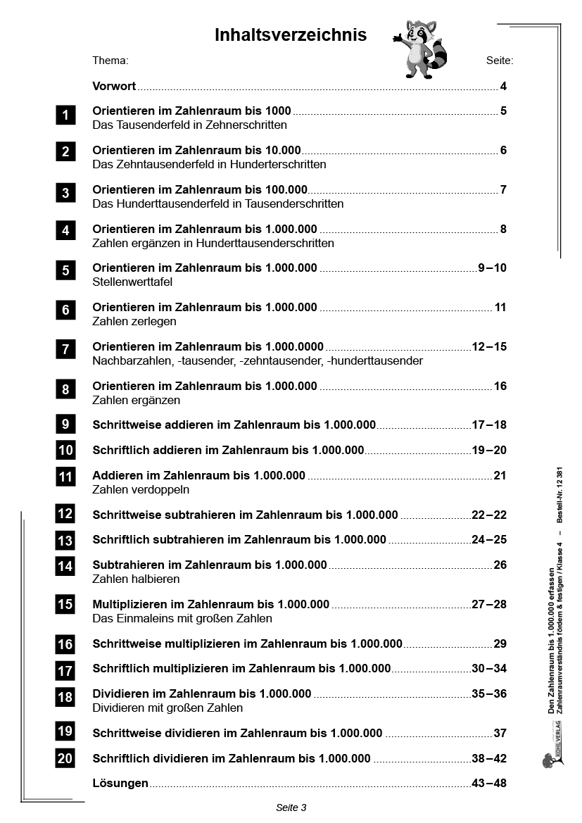 Den Zahlenraum bis 1.000.000 erfassen