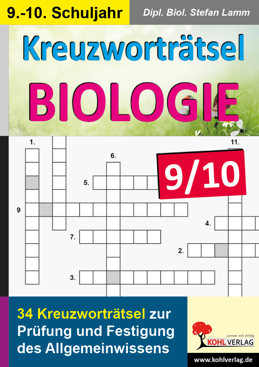 Kreuzworträtsel Biologie / Klasse 9-10