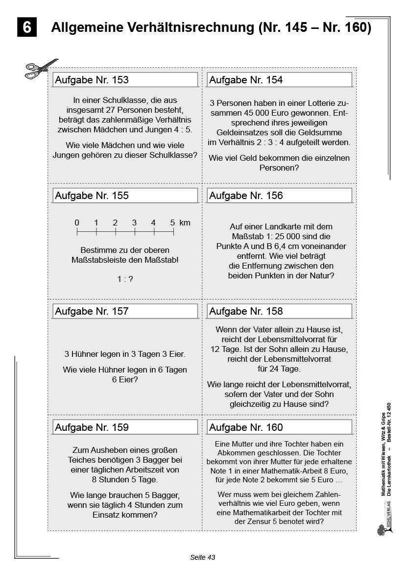 Mathematik mit Wissen, Witz & Grips  -  Die Lernkartothek